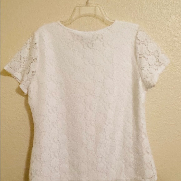 NWT Calvin Klein White Lace Tee - Picture 7 of 9